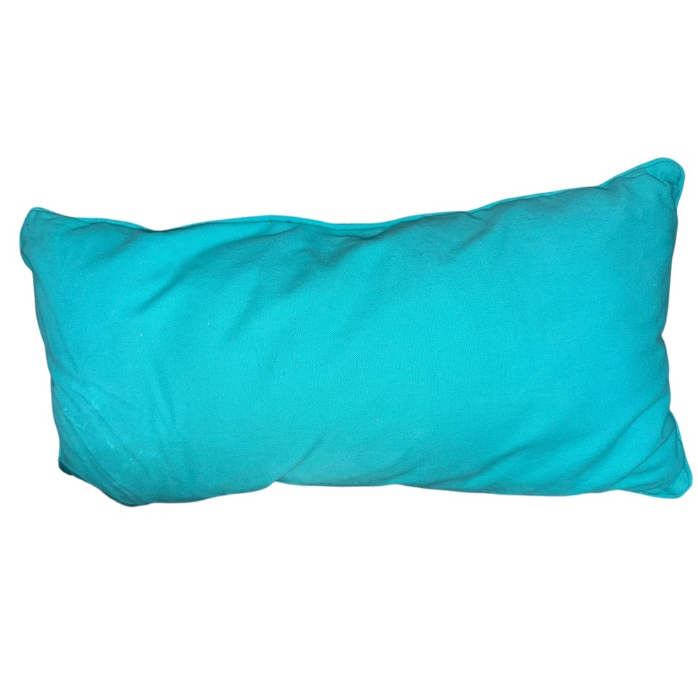 Teal GIDDY UP Lumbar Accent Throw Pillow Western Coastal Cowgirl Farmhouse Decor - Picture 2 of 2